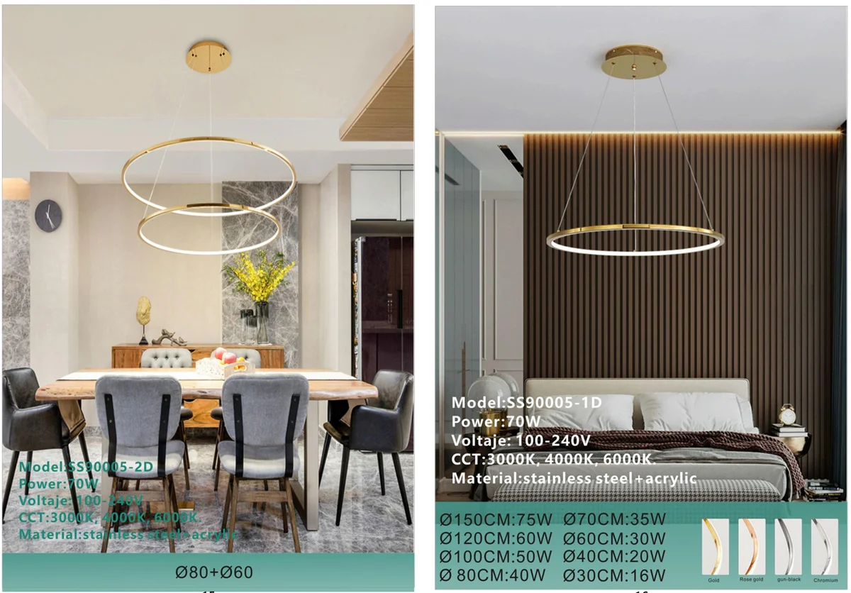Modern Ring Chandelier for Dining and Living Areas