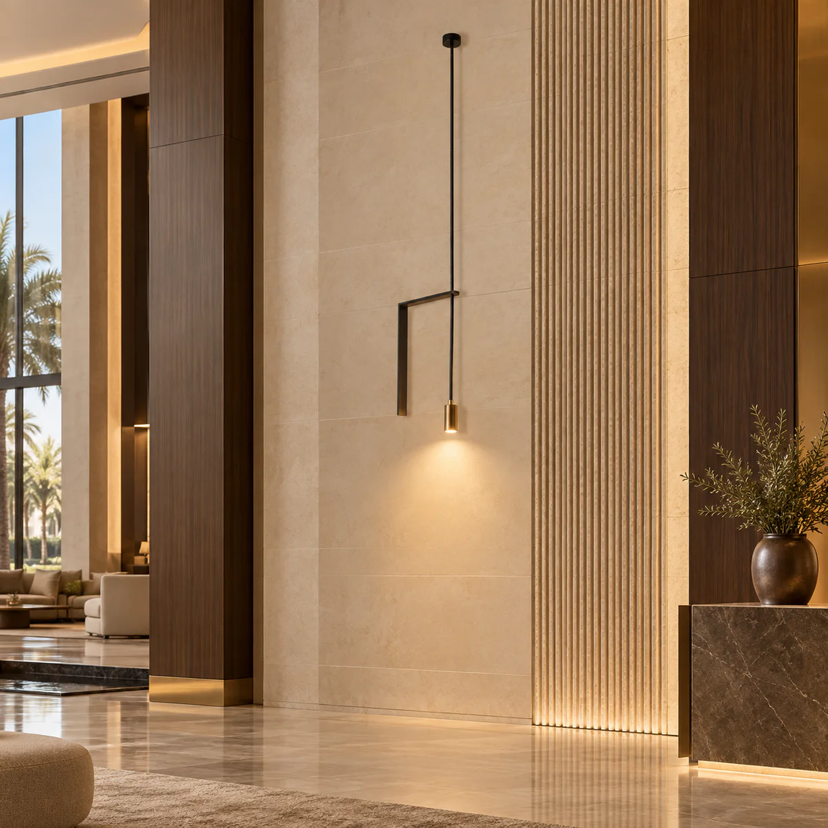 Architectural Hotel Wall Pendant Light - Model MB84857