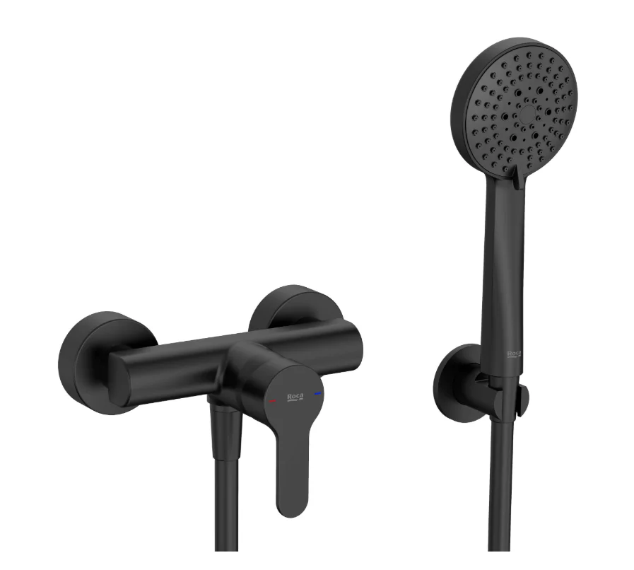 ROCA L20 Wall-Mounted Shower Mixer Set – Matt Black
