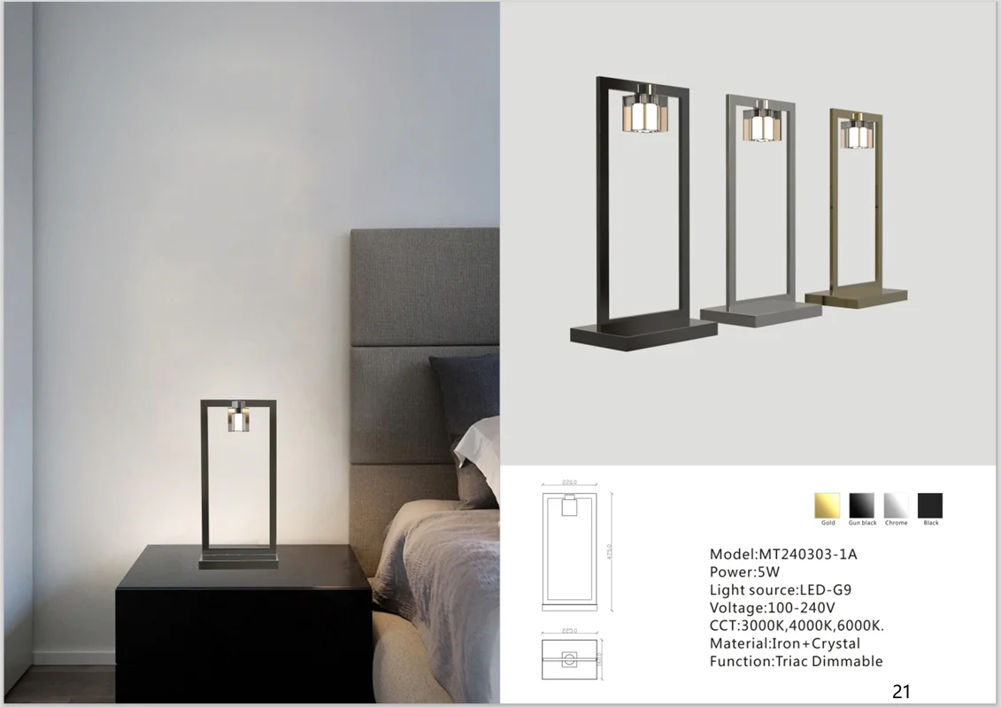 Decorative Crystal Table Lamp for Hotel Bedrooms
