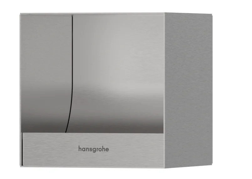 hansgrohe XtraStoris Original Recessed Toilet Paper Holder – Brushed Stainless Steel