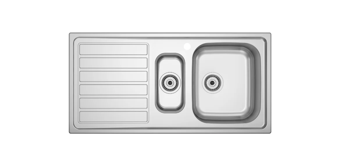 ROCA GLASGOW Stainless Steel Double Bowl Kitchen Sink with Left Drainer