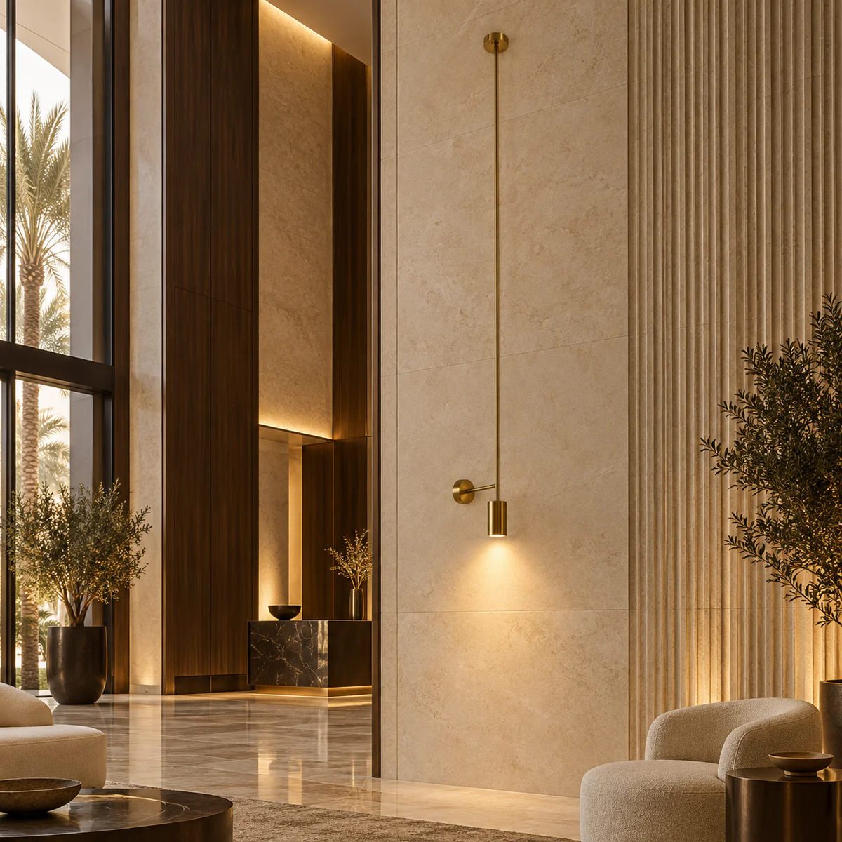 Floor-to-Ceiling Hotel Wall Pendant Light - Model MB83876