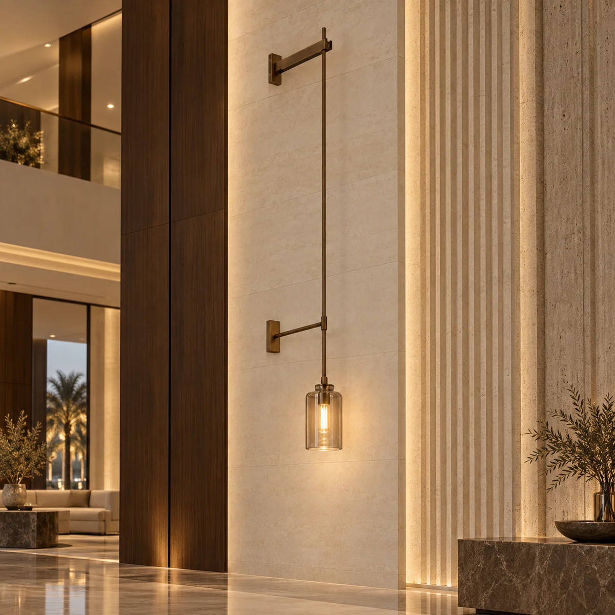 Architectural Hotel Wall Pendant Light - Model MB84245