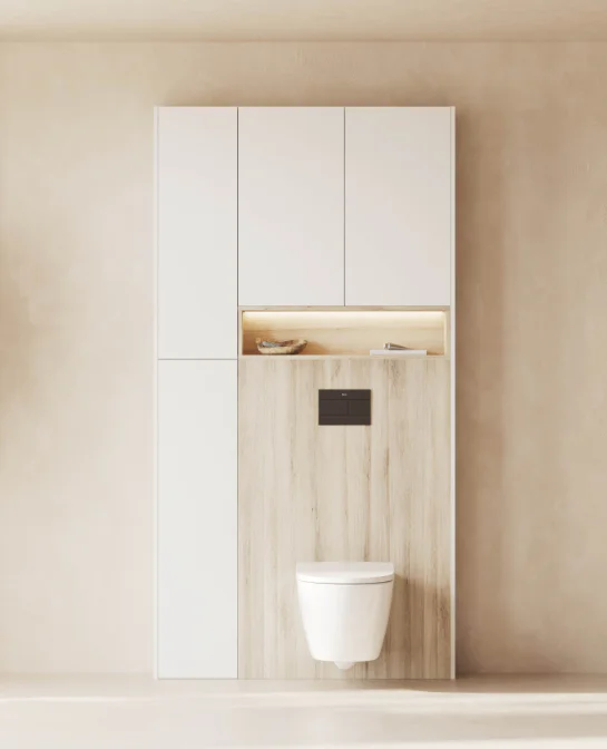 Roca DELTA MODULAR Wall-Hung Top Bathroom Cabinet – 2 Doors, 800 mm, Matt White