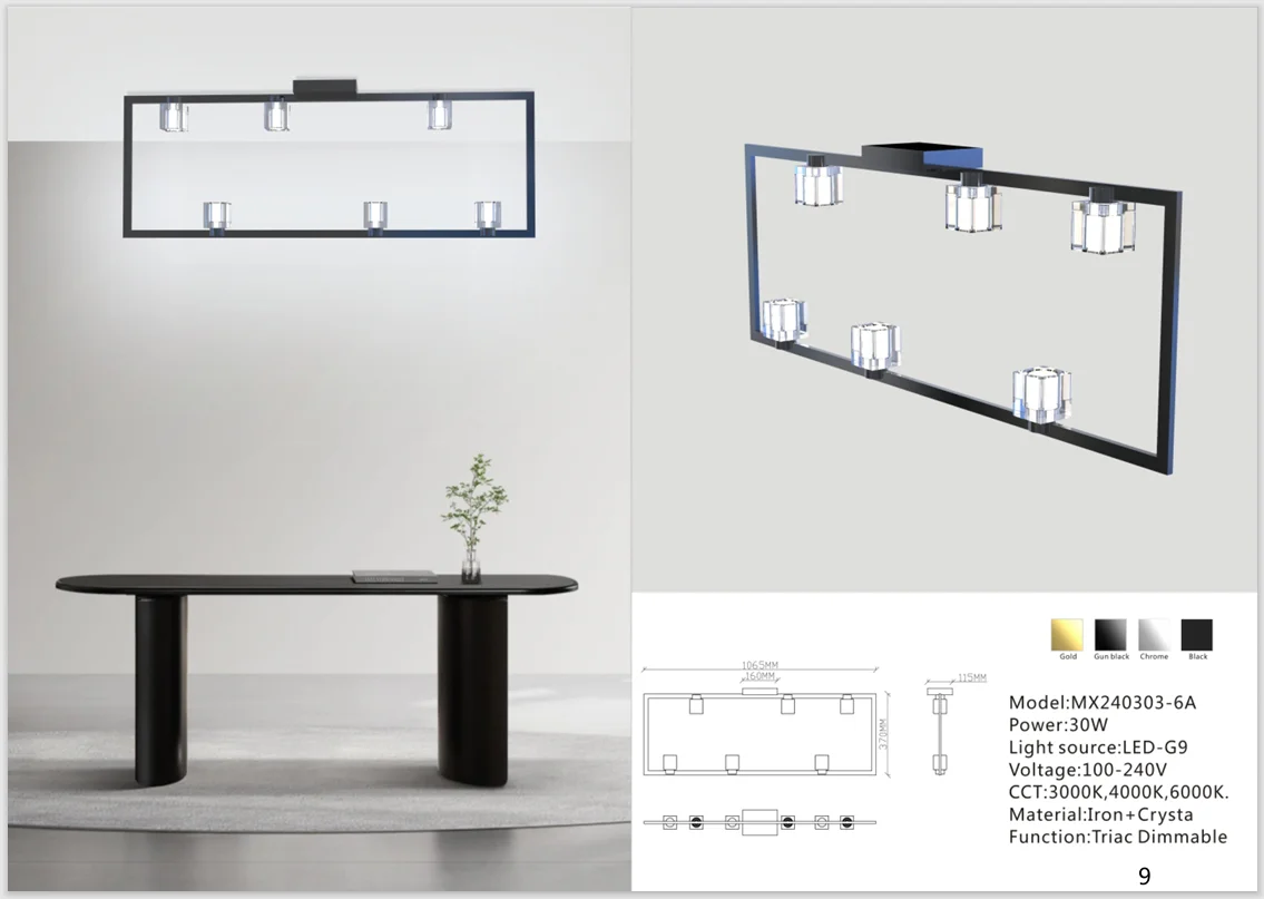 Rectangular Crystal Ceiling Chandelier for Modern Interiors