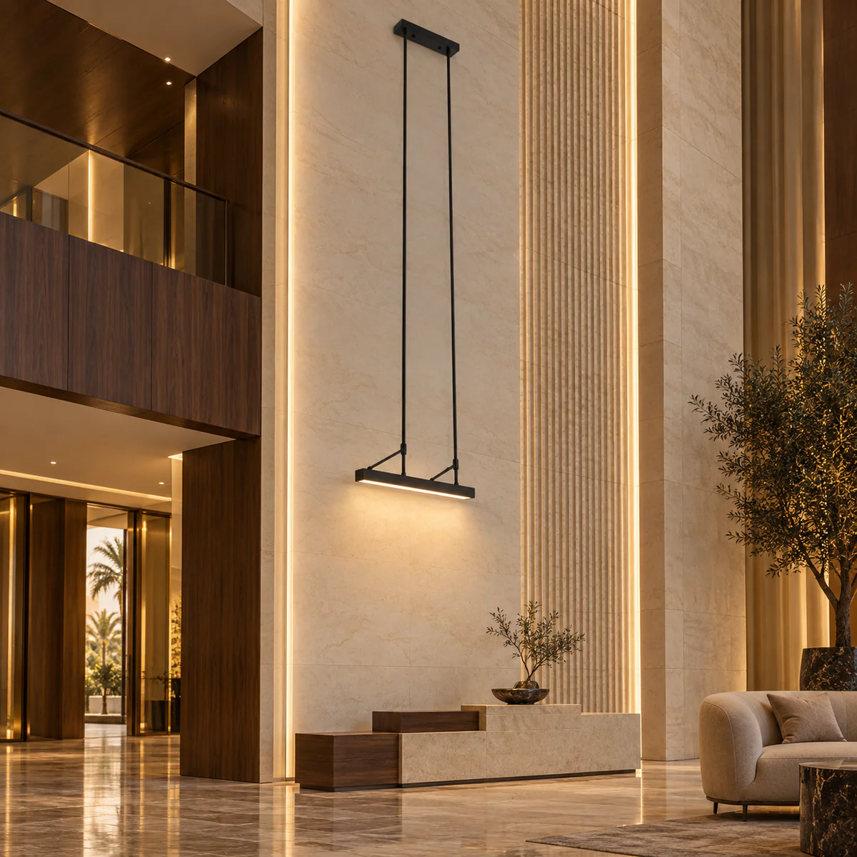 Architectural Hotel Wall Pendant Light - Model MB83954