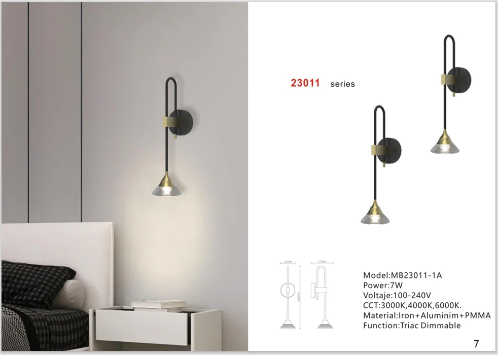 Decorative Glass Wall Lamp for Hotel Bedrooms