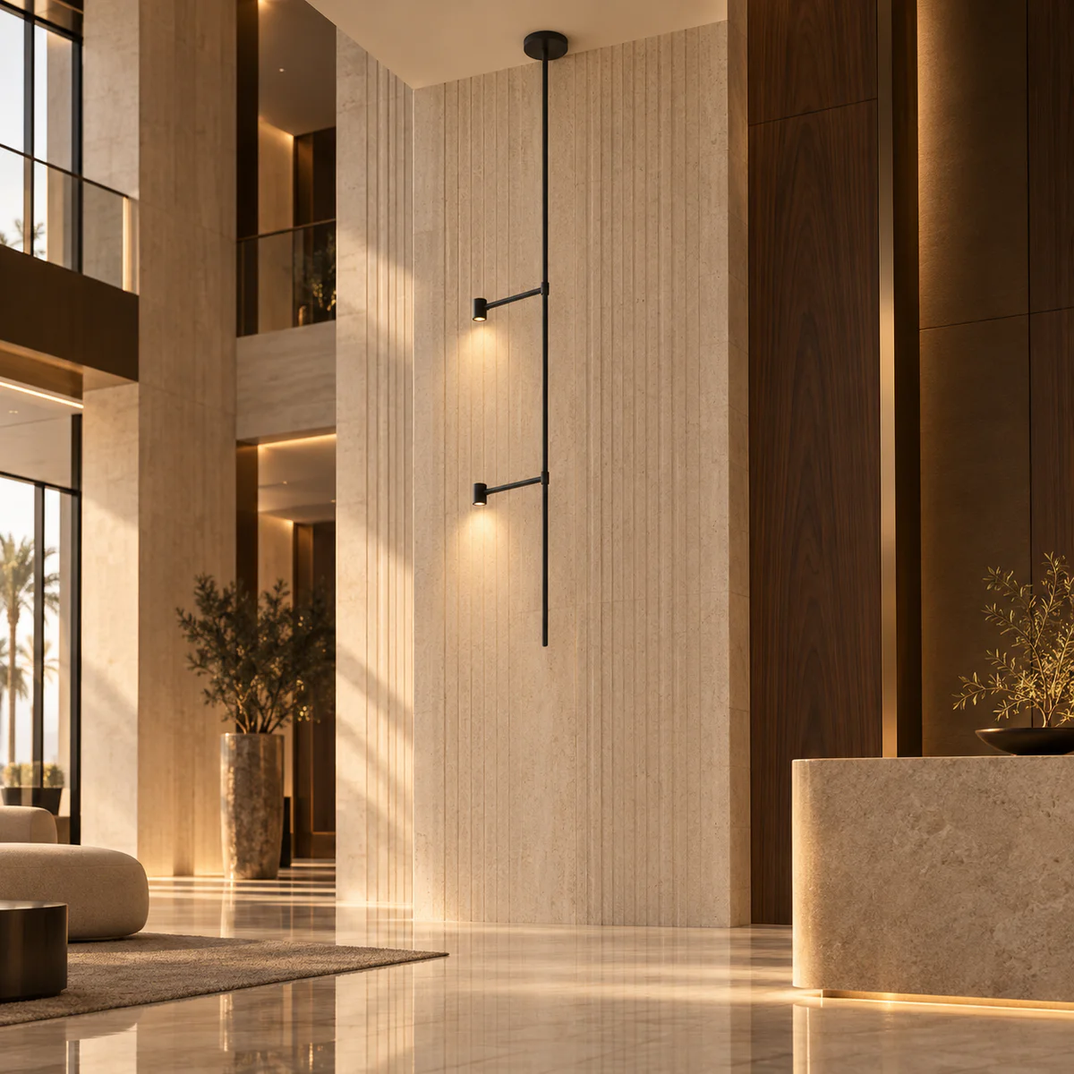 Architectural Hotel Wall Pendant Light - Model MB85036