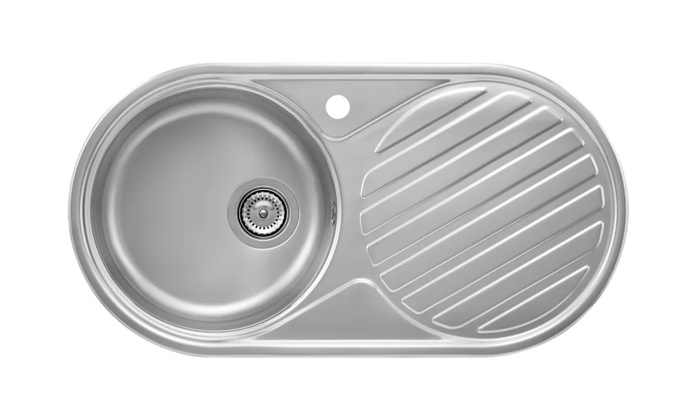 ROCA DUO Stainless Steel Single Bowl Kitchen Sink with Right Drainer