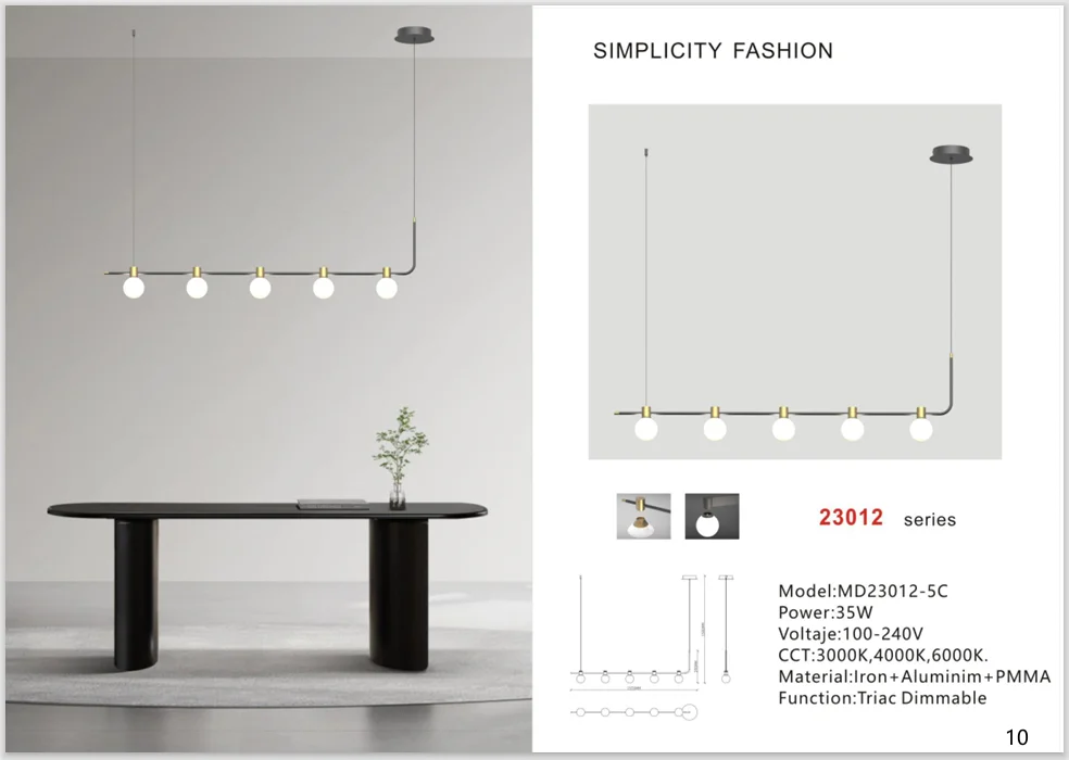Linear Decorative Pendant Light for Dining and Meeting Areas