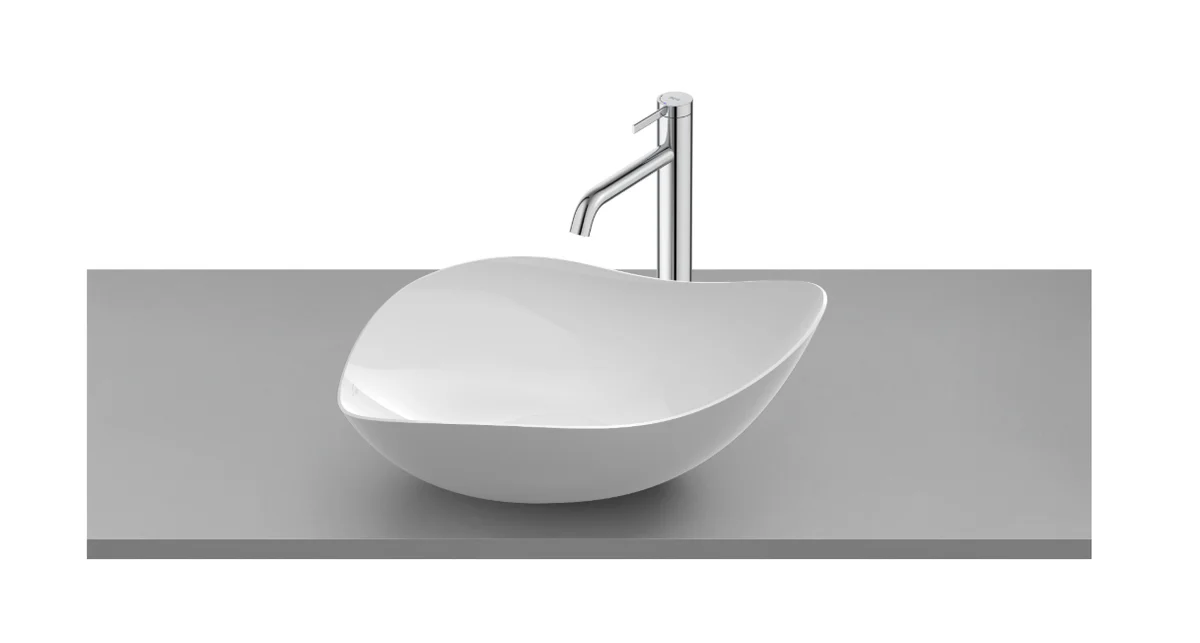 Roca OHTAKE Fineceramic® Over-Countertop Basin – 550 × 380 mm, White