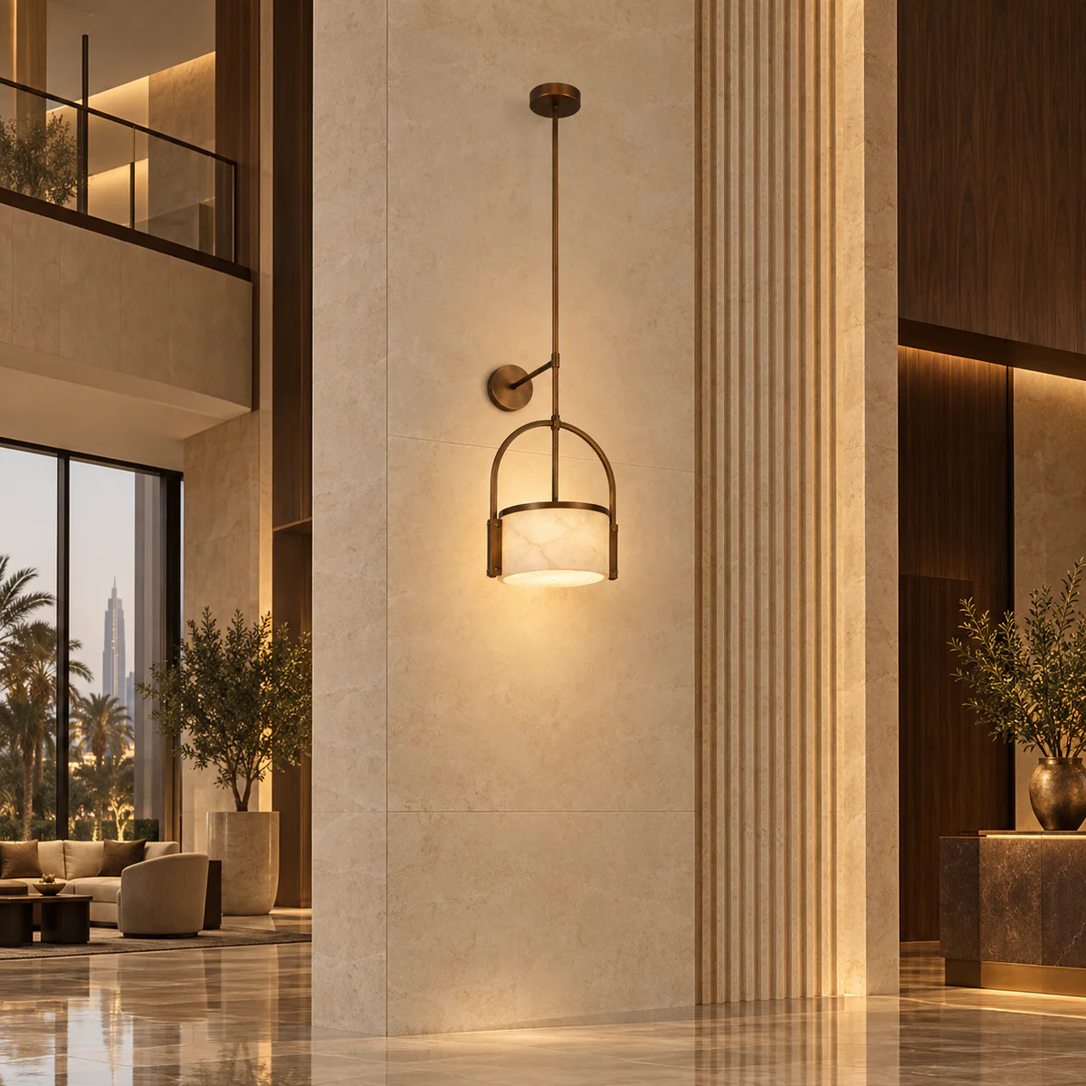 Architectural Hotel Wall Pendant Light - Model MB84491