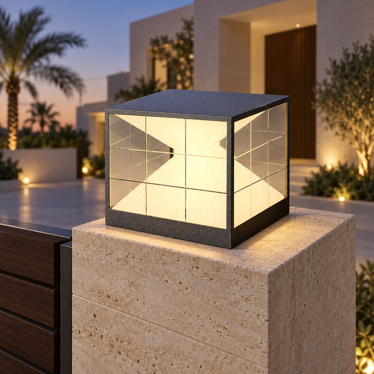 IP65 Solar & Wired LED Garden Post Cap Light – Model 2388