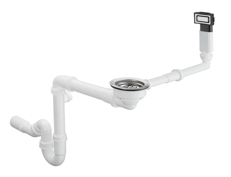 hansgrohe D14-10 Single Bowl Kitchen Sink Waste & Overflow Set – Stainless Steel