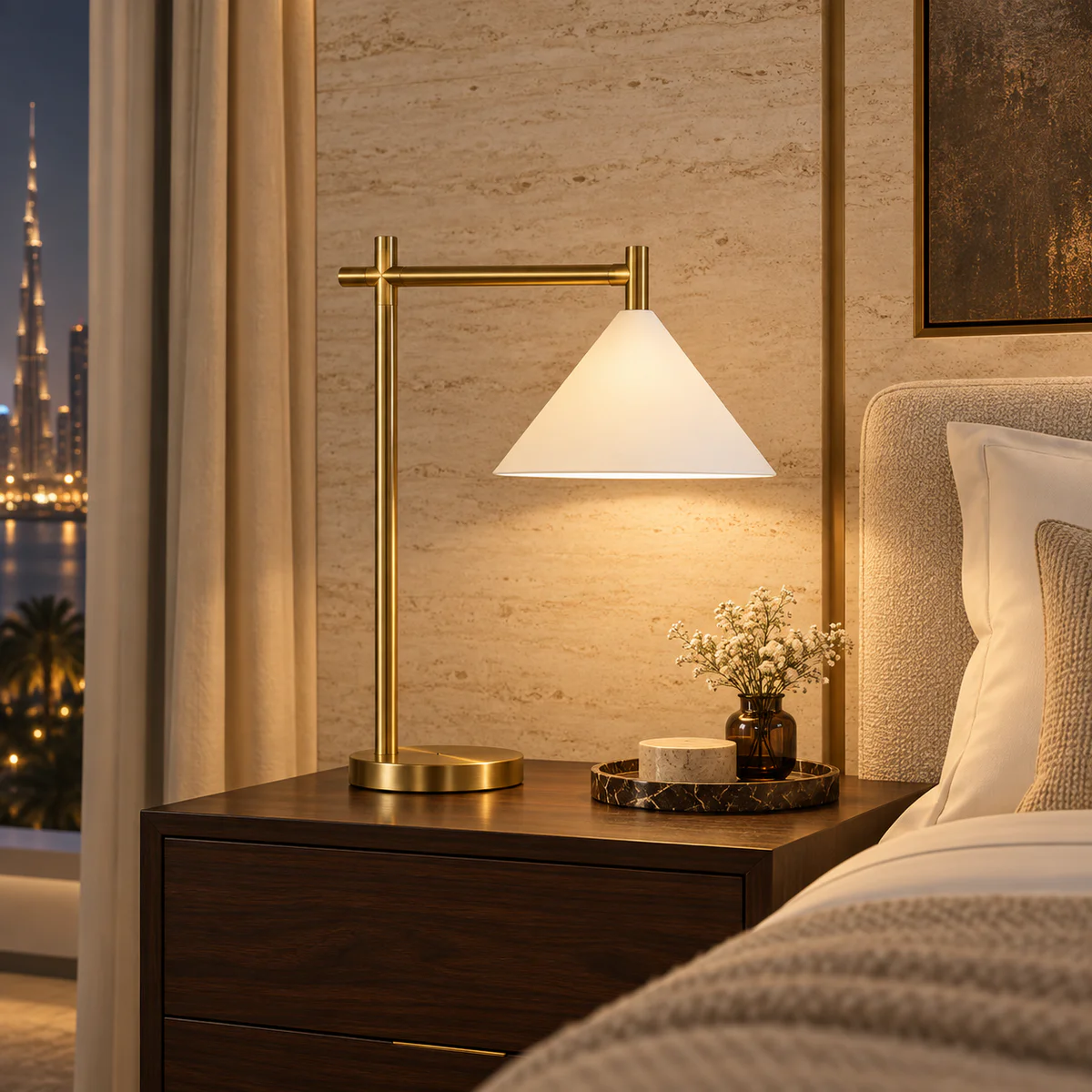 Minimal Brass Hotel Desk Lamp - Model MT84900