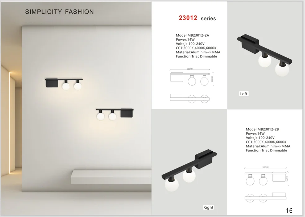 Two-Light Glass Wall Lamp for Corridors and Hotel Rooms