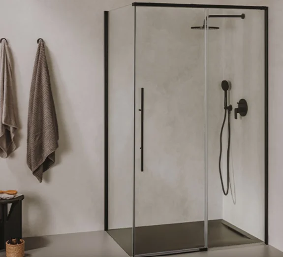 ROCA Tempered Glass Shower Enclosure – Black Frame