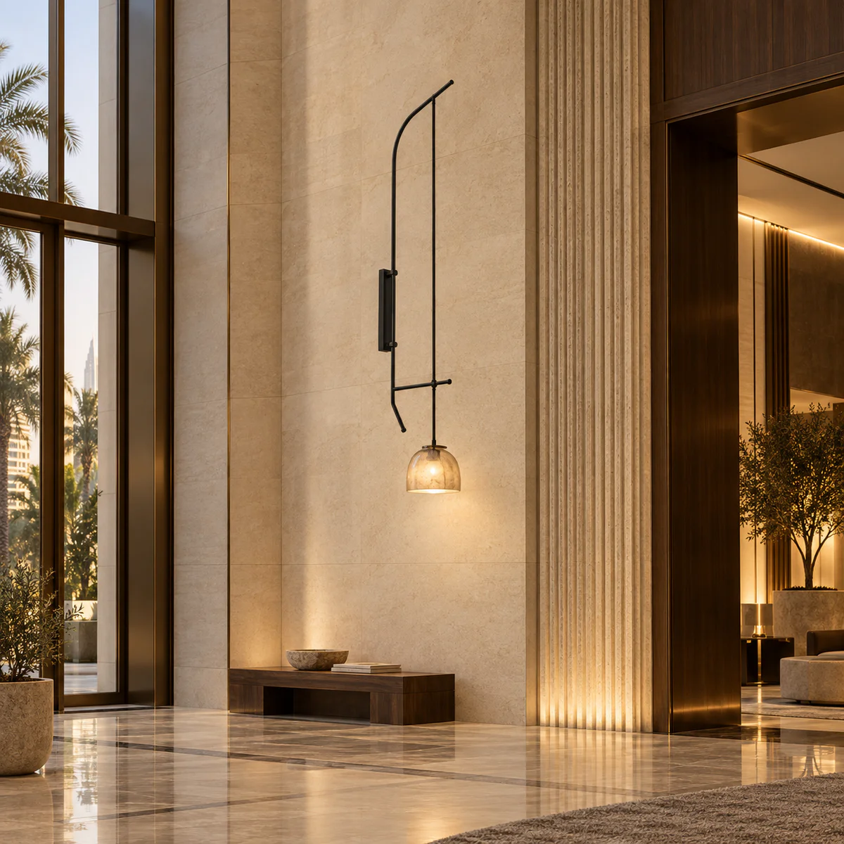 Architectural Hotel Wall Pendant Light - Model MB84645