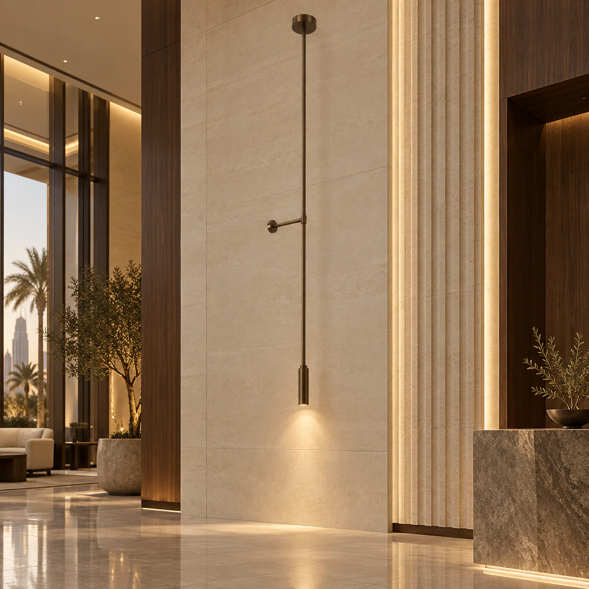 Architectural Hotel Wall Pendant Light - Model MB84392