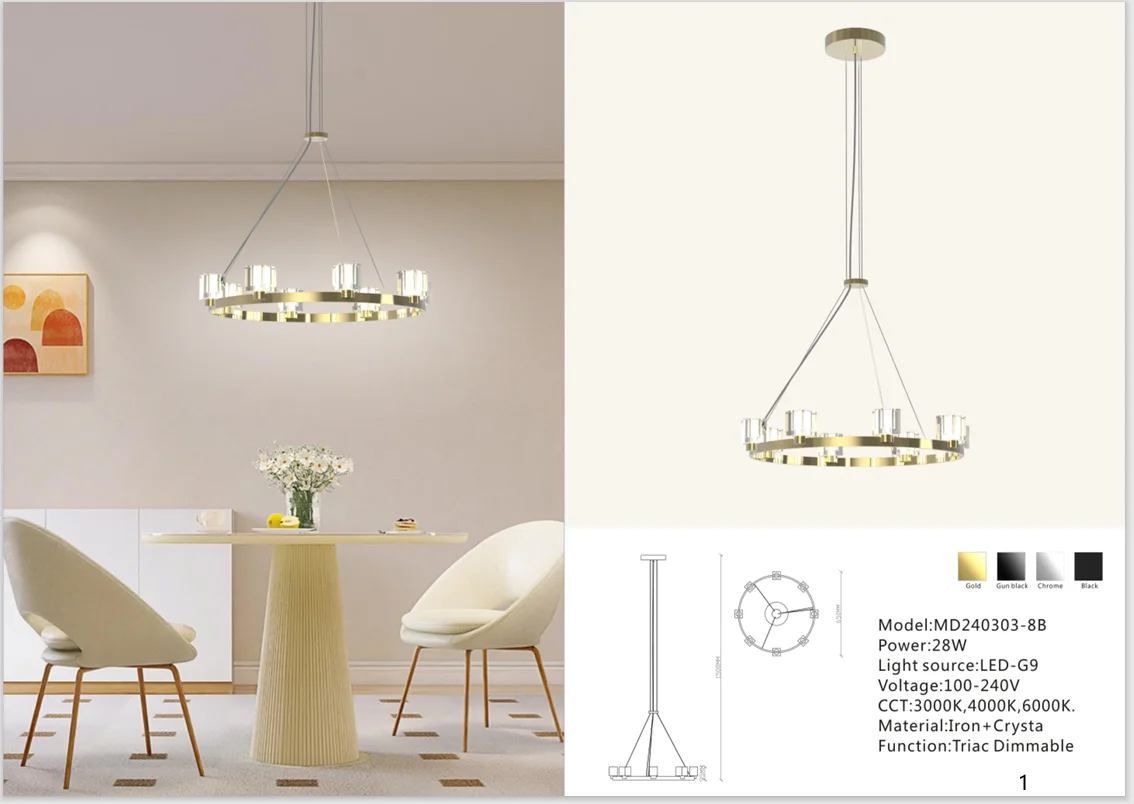 Square Crystal Chandelier for Hotels and Villas