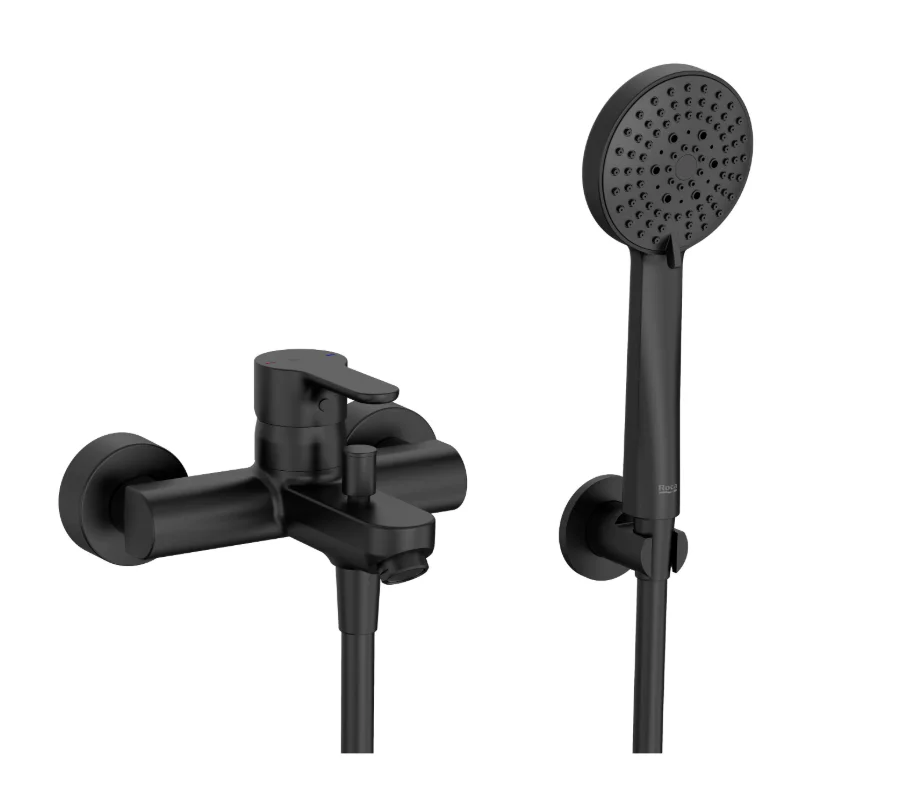 Roca L20 Wall-Mounted Single-Lever Bath & Shower Mixer Faucet Set – Automatic Diverter