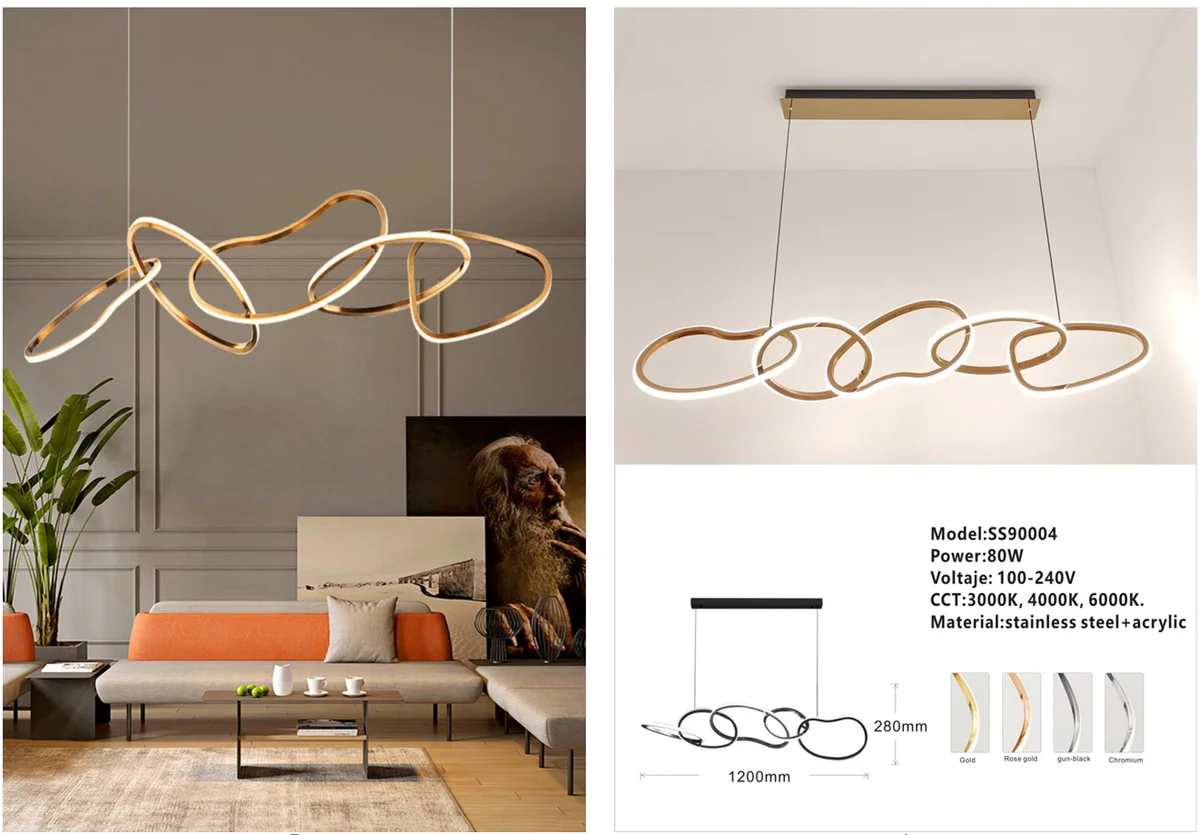 Linear Stainless-Steel Decorative Pendant Light