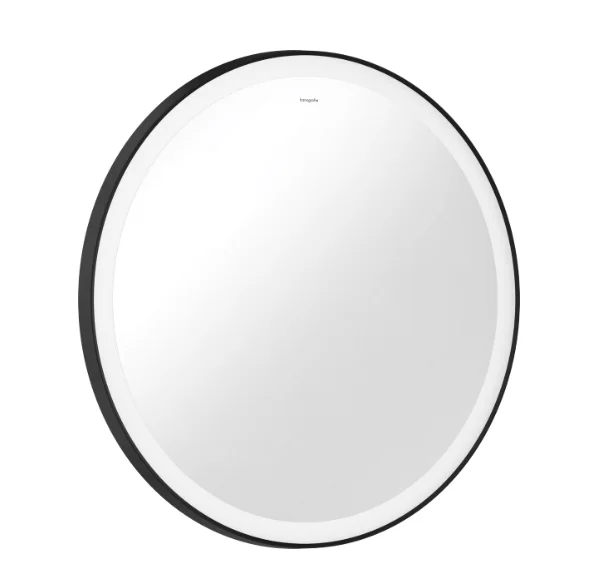 hansgrohe Xarita Lite S 700 Round LED Bathroom Mirror – Matt Black