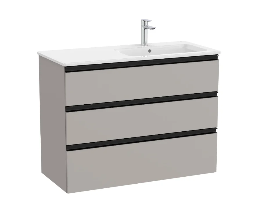 ROCA THE GAP UNIK Wall-Hung Bathroom Vanity with Right-Hand Slim Basin – 3 Soft-Close Drawers