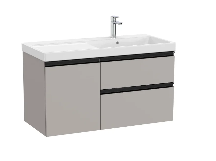 ROCA THE GAP UNIK Asymmetric Bathroom Vanity Unit with Right-Hand Basin – 2 Drawers + 1 Door