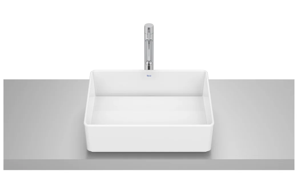 Roca TURA Rectangular Over-Countertop Basin – 450 × 350 mm, White