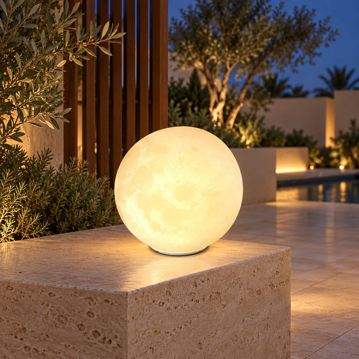 IP65 Solar & Wired Moon Ball LED Garden Light – Model 2143
