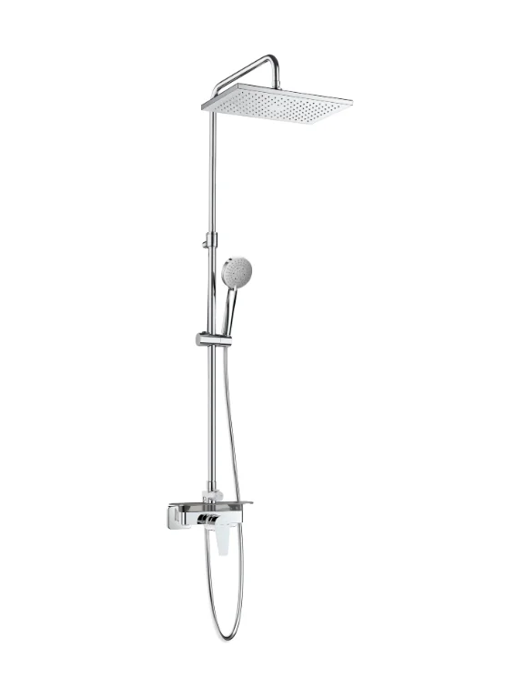 Roca Even M-Square Shower Column with Shelf – Chrome
