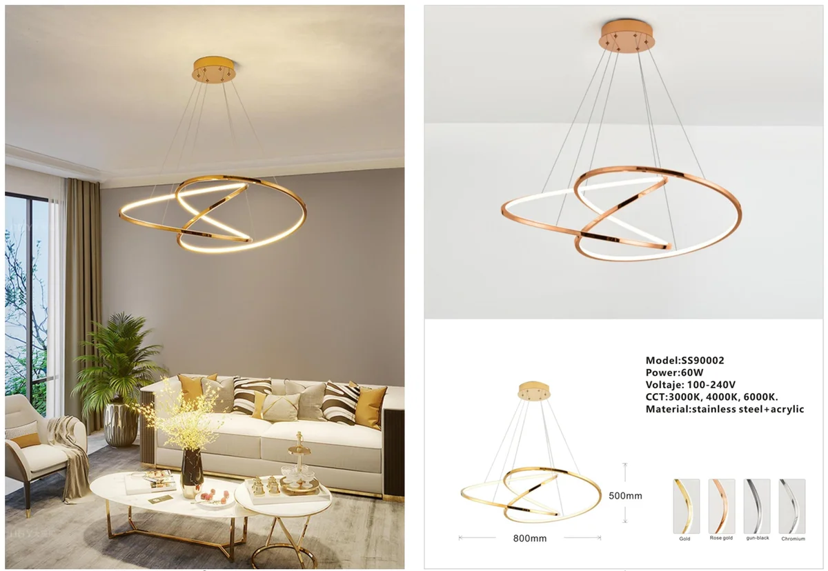 Modern Ring Chandelier for Villa and Hotel Interiors