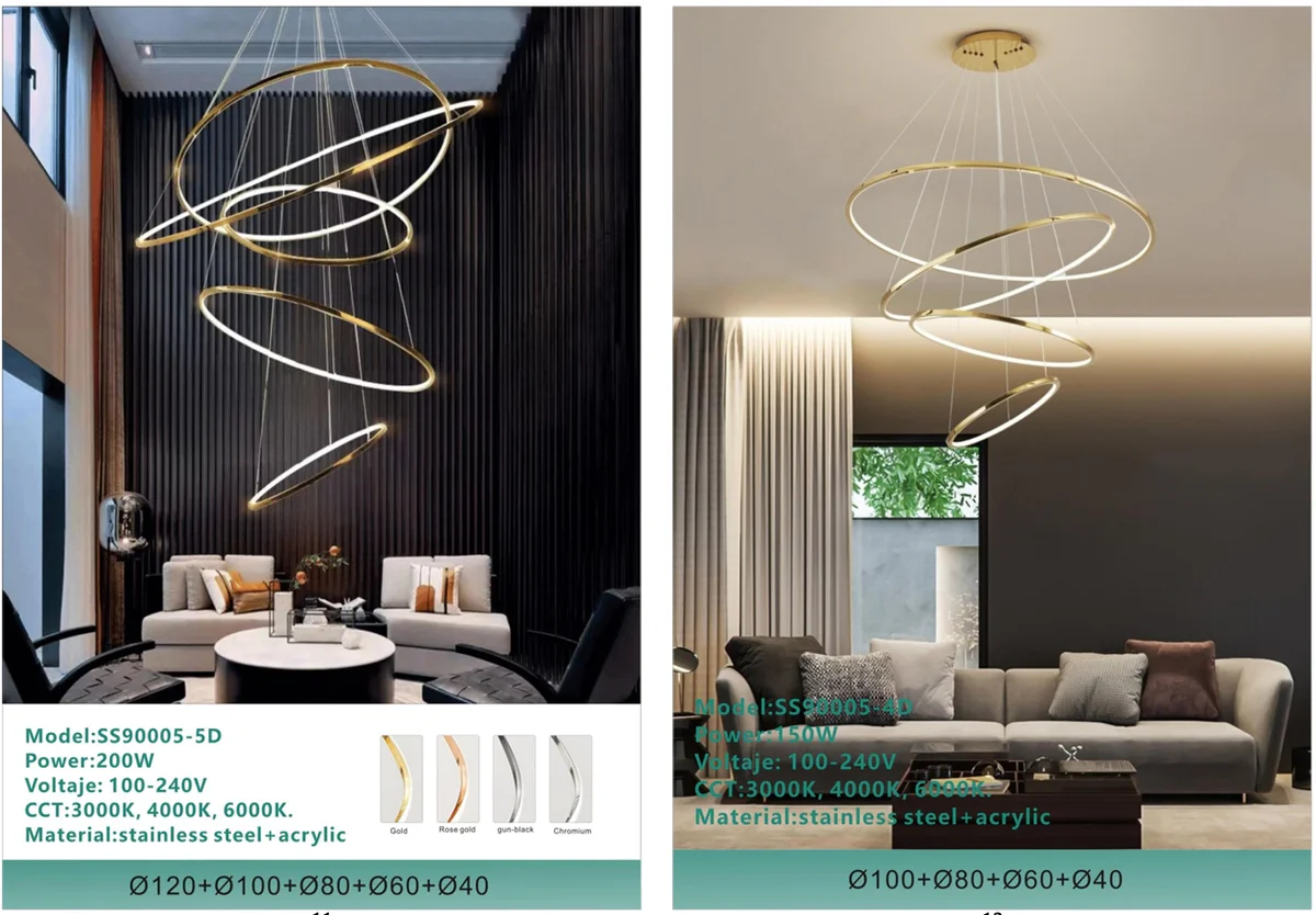 Decorative Spiral Chandelier for Hotel Lobby Projects