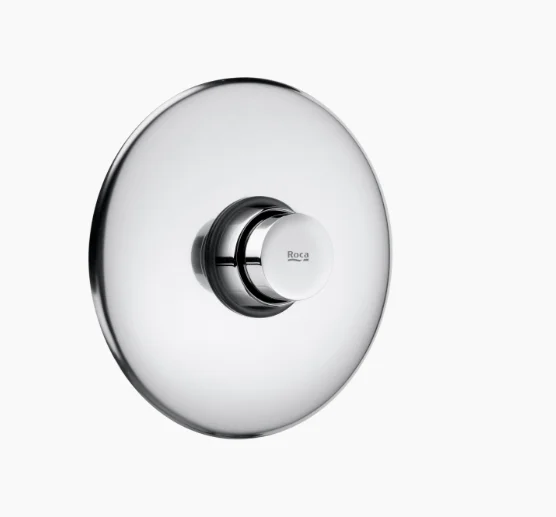 Roca INSTANT Self-Closing Built-In Urinal Shut-Off Cock with Round Wall Plate