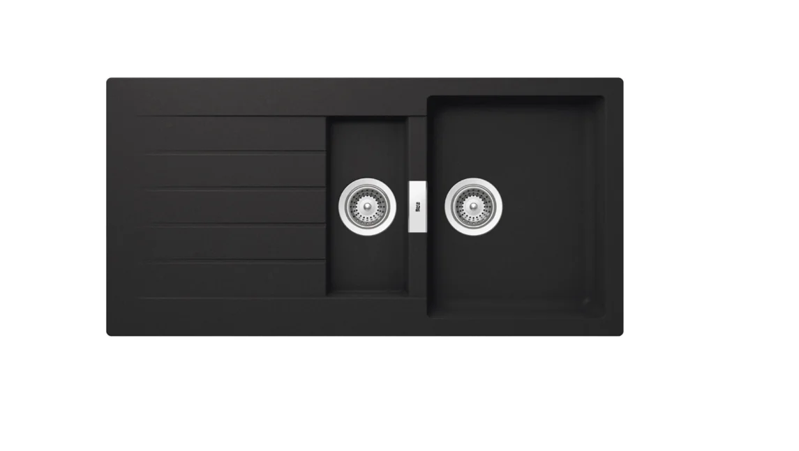 ROCA OSLO Quarzex® Reversible Double Bowl Kitchen Sink with Drainer