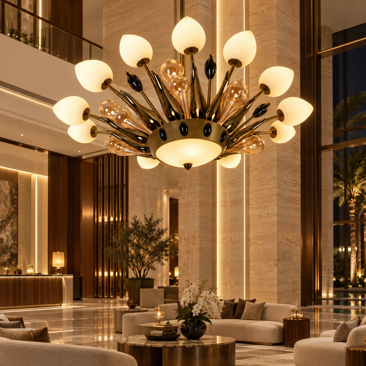 Sculptural Art Glass Feature Chandelier - Model CX-YD003