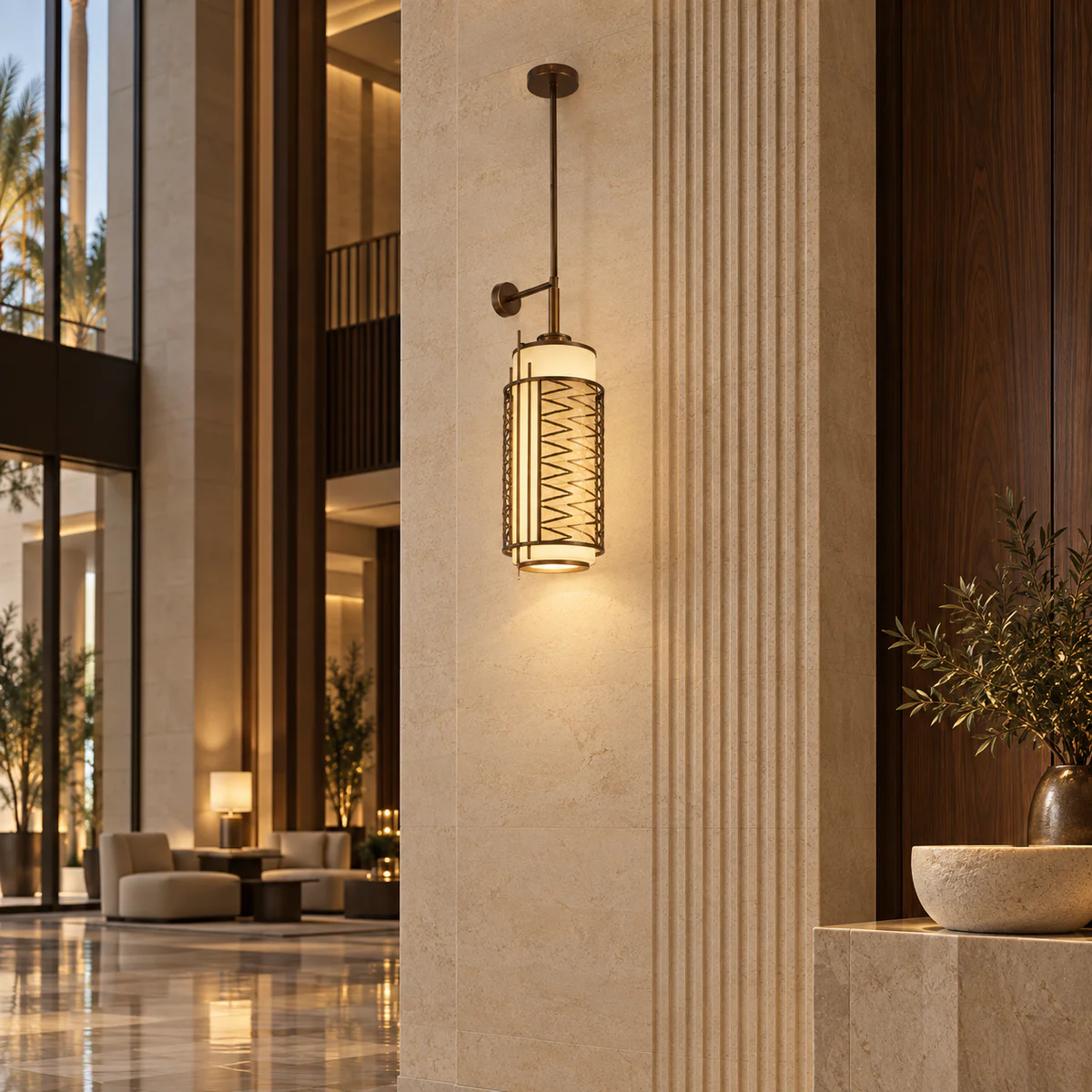 Architectural Hotel Wall Pendant Light - Model MB84493