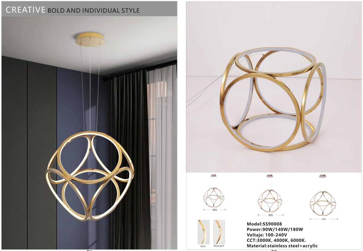 Artistic Stainless-Steel Sphere Chandelier for Feature Areas